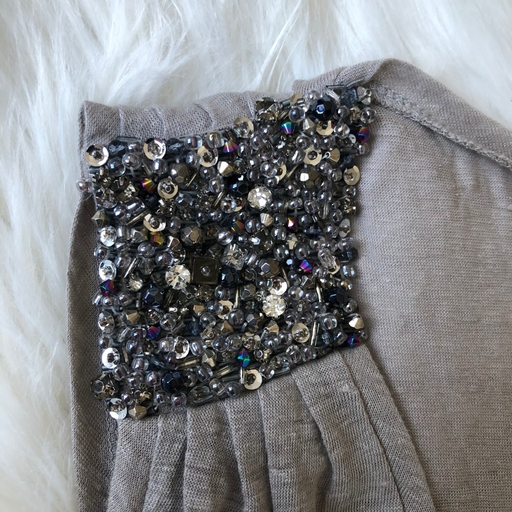 Joie Beaded Shoulder Linen Tank Top Size M - Picture 2 of 8